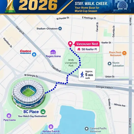 Vancouver Nest Downtown 2Br Near Rogers Arena-2